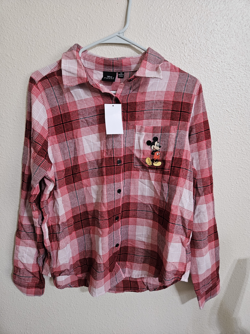 Disney Mickey Mouse Red Flannel Top